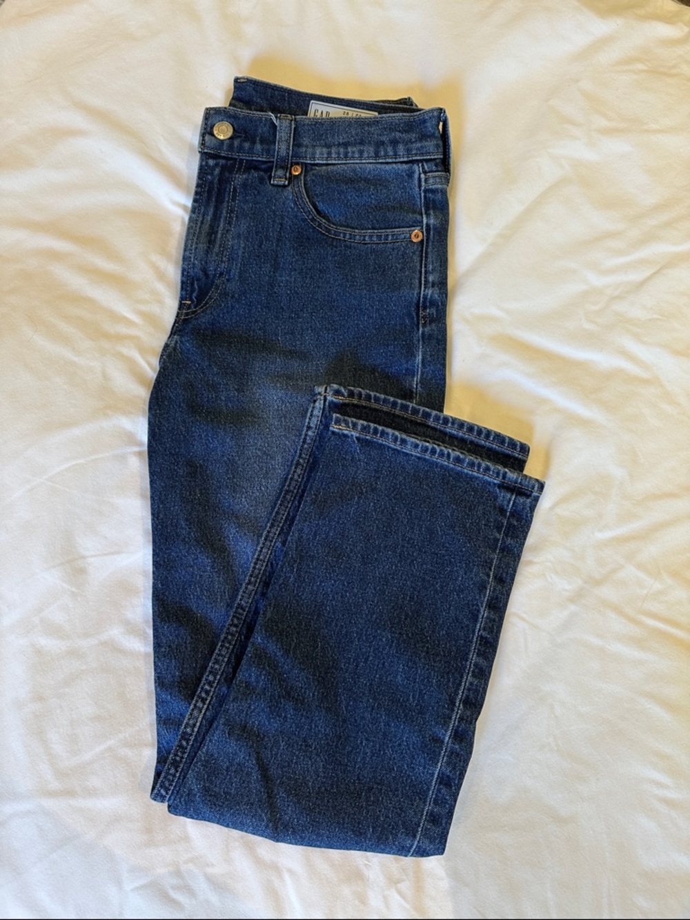 GAP Women's Straight Leg Jeans - Dark Blue 26 inch inseam - Picture 3 of 4